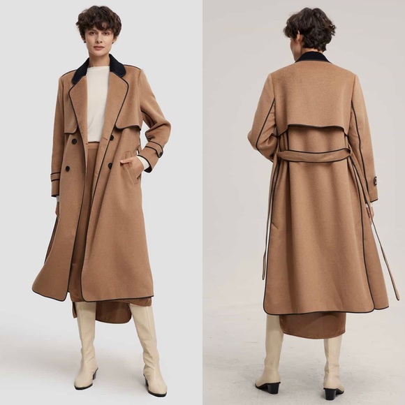 GENTLE HERD Jackets & Blazers - GENTLE HERD 100% Camel Hair Coat With Side Stripe